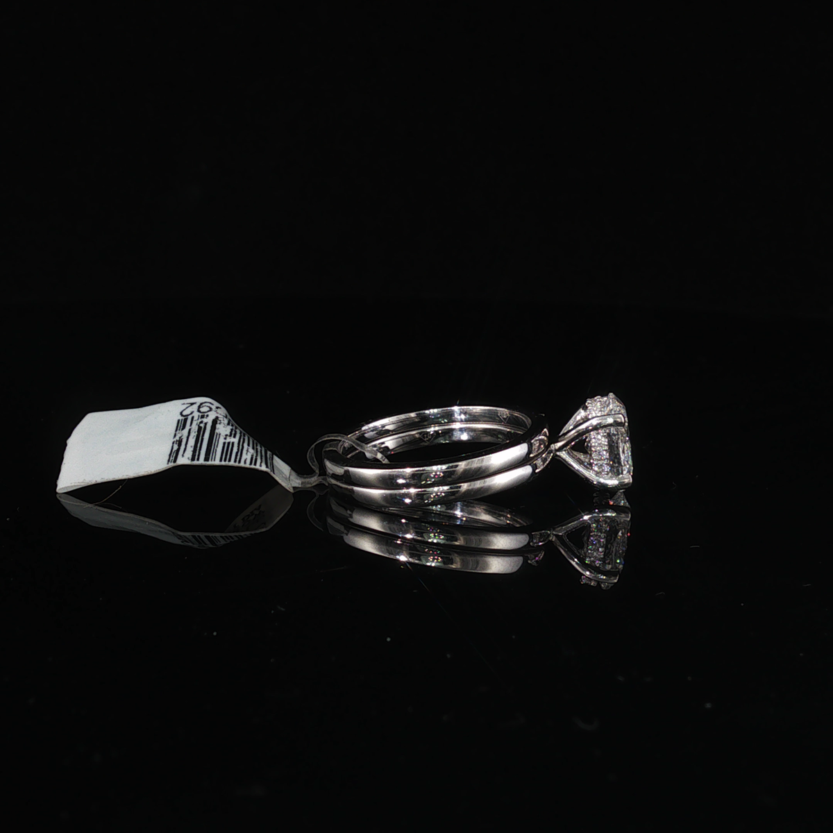 Oval Cut Diamond Solitaire Wedding Set in White Gold
