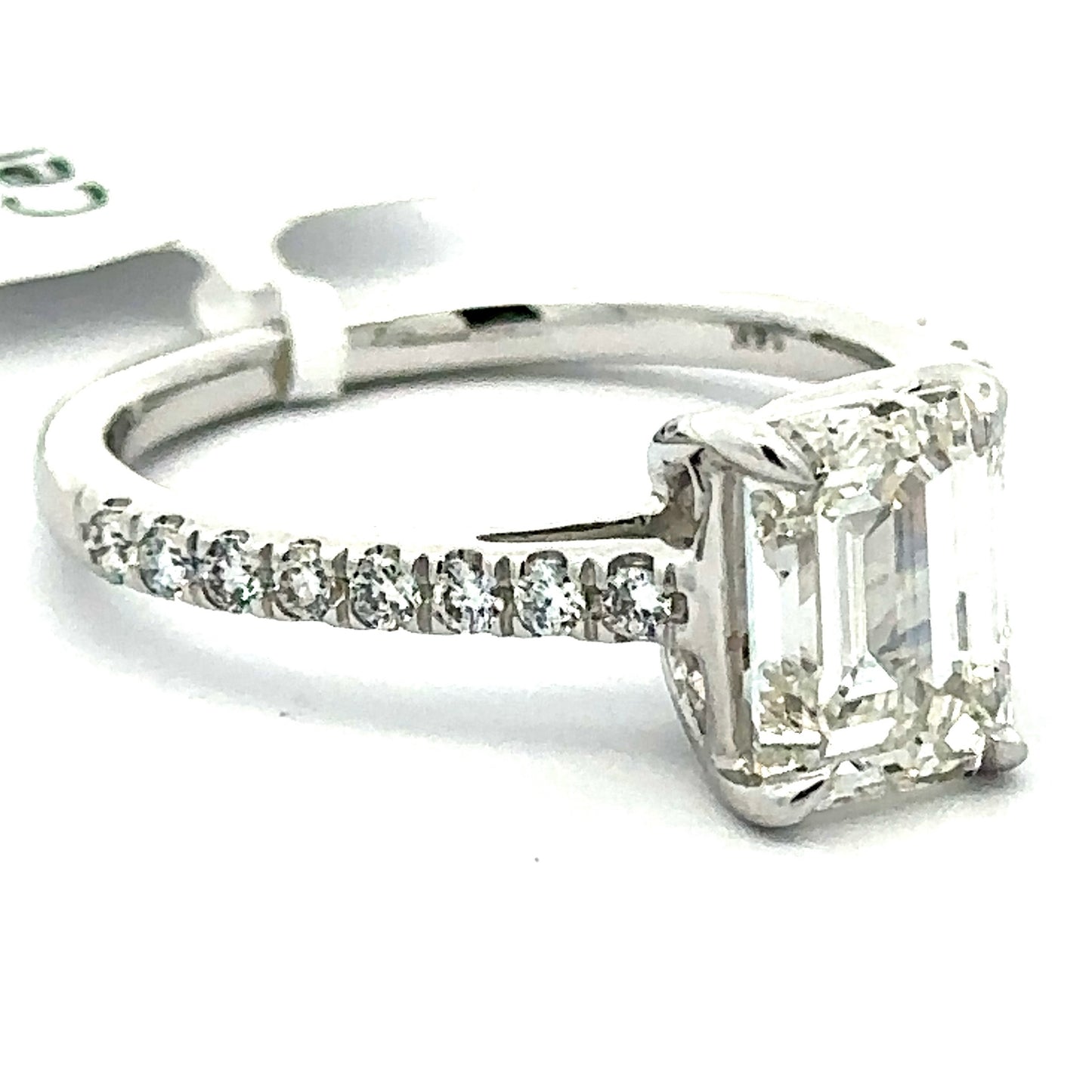 2.00 CT Emerald Lab Grown Diamond Ring in 14K White Gold