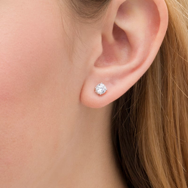 1.00 ctw Round Lab Grown Diamond Stud Earrings in 14K Yellow Gold - Custom Jewelers