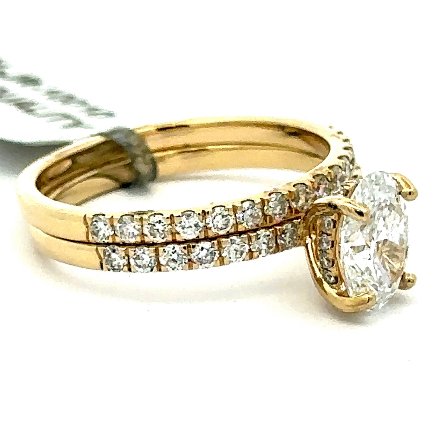 1.52 CTW Oval Lab Grown Diamond Wedding Set