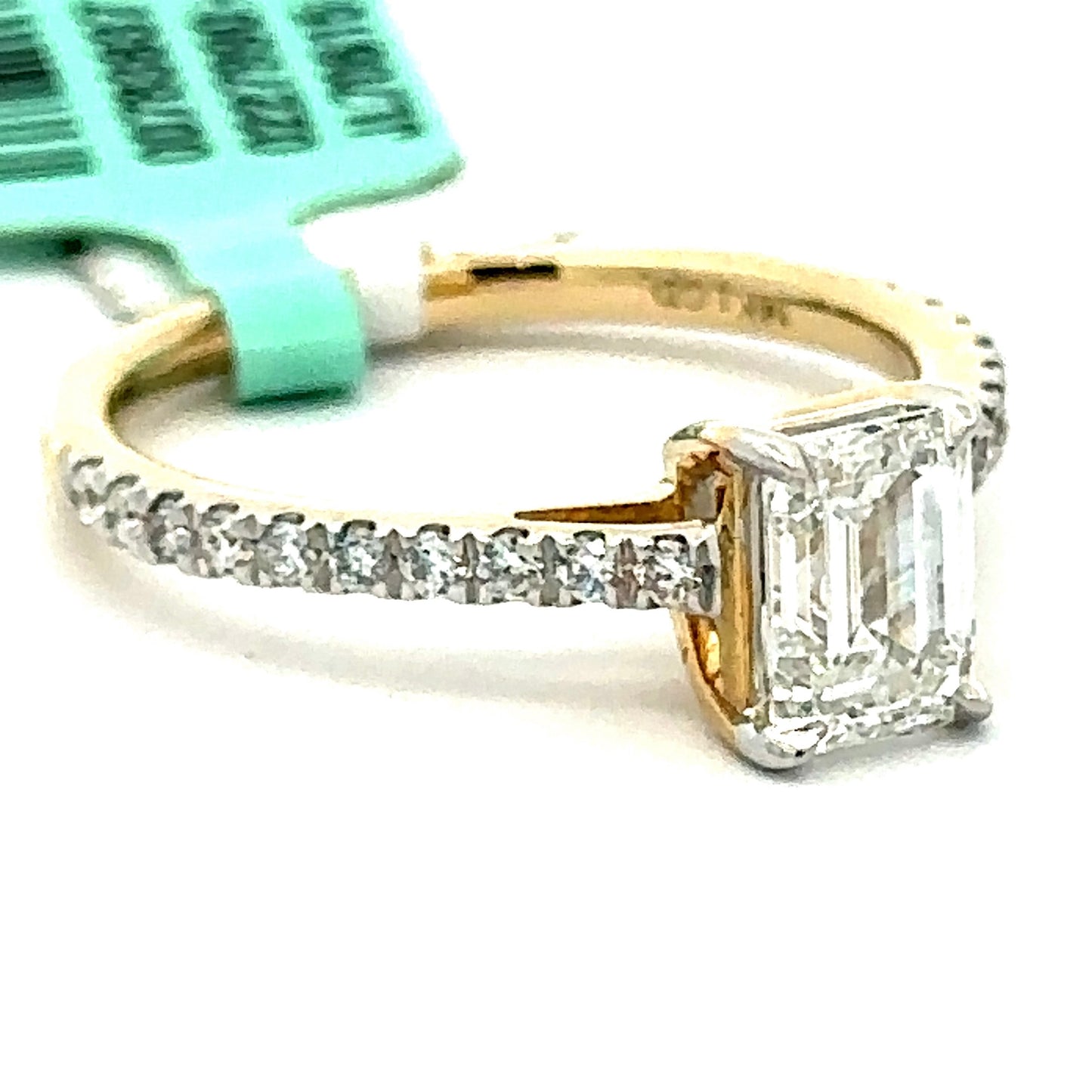 1.25 CTW Emerald Lab Grown Diamond Ring in Yellow Gold