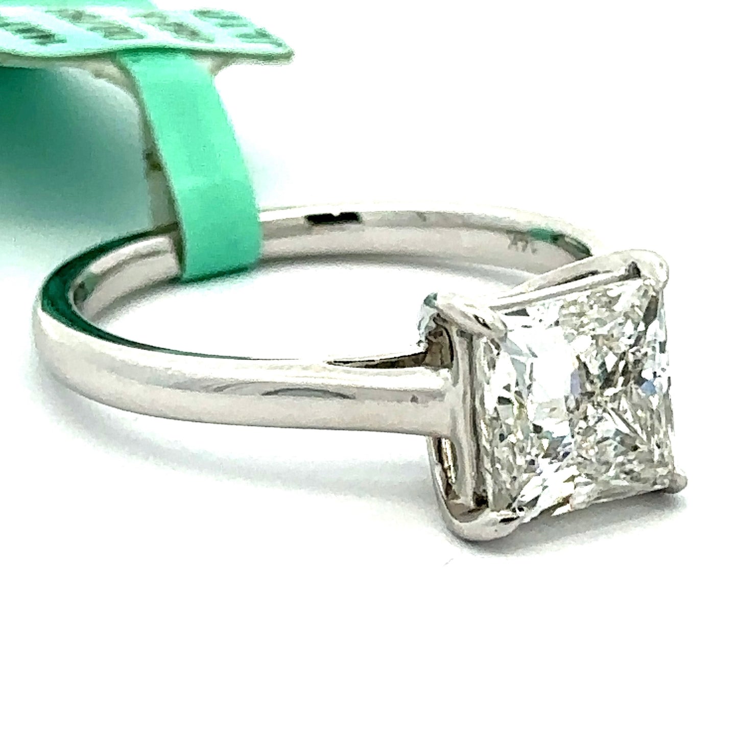 2.07 CT Princess Lab Grown Diamond Solitaire Ring in 14K White Gold