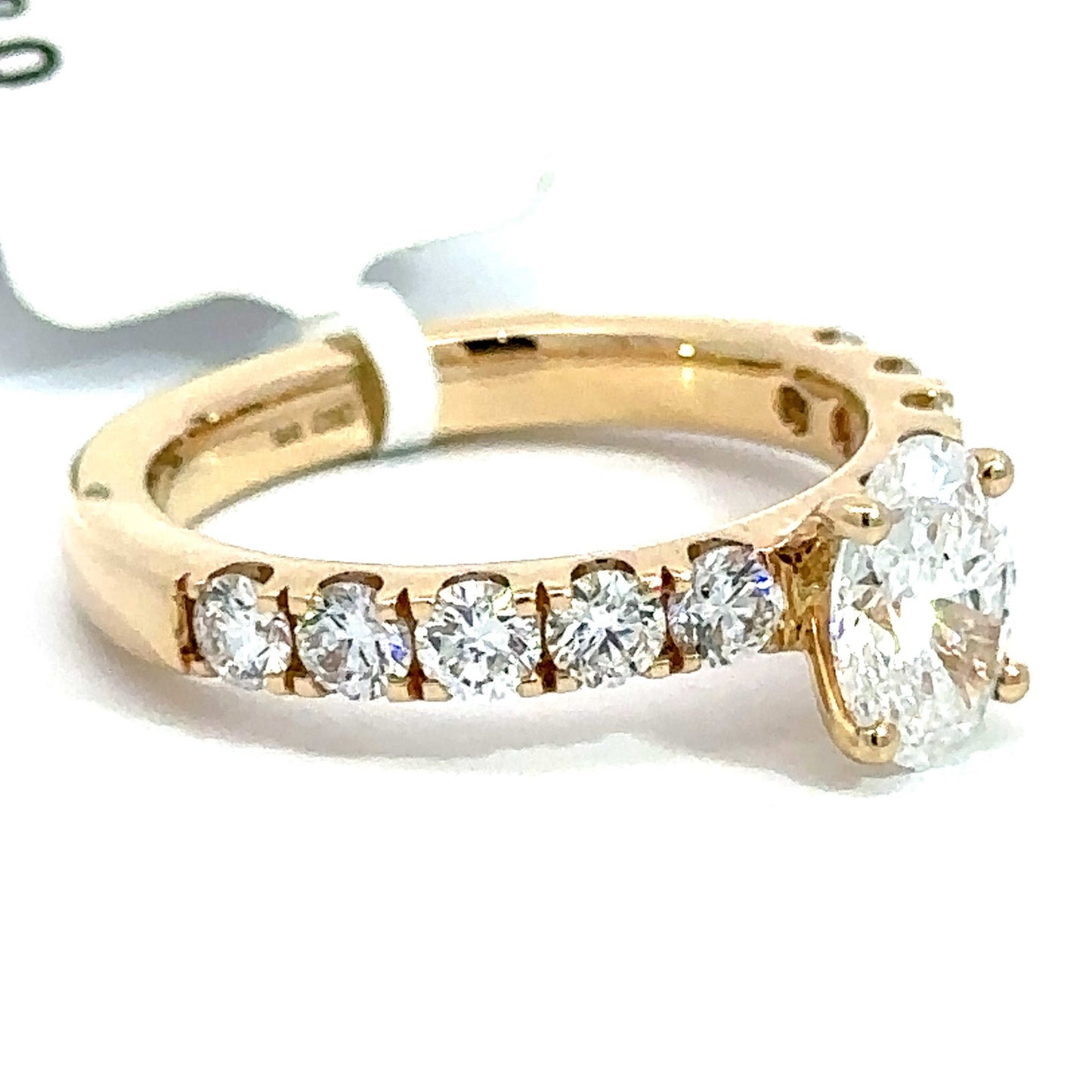 1.00 ct Oval Lab Grown Diamond Ring in 14K Yellow Gold - Custom Jewelers