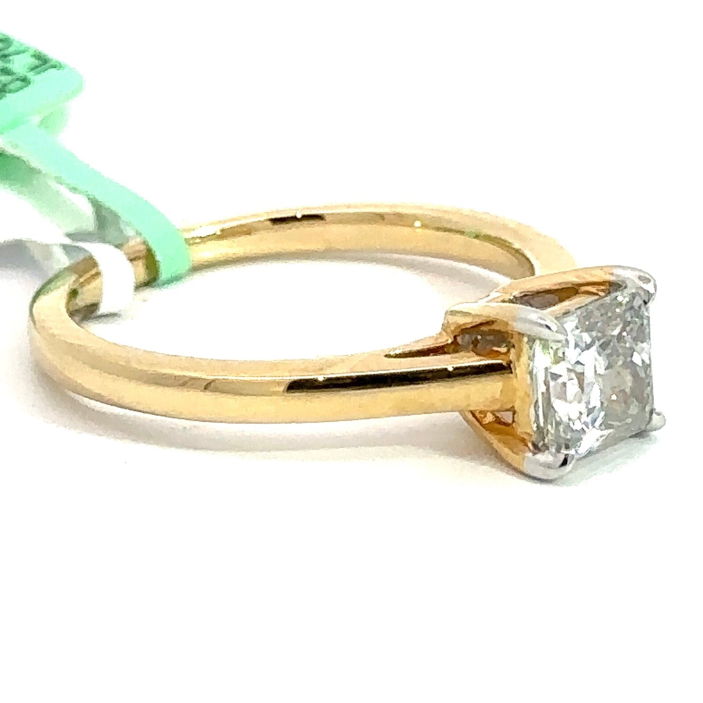 1.05 CT Princess Lab Grown Diamond Solitaire Ring in 14K Yellow Gold