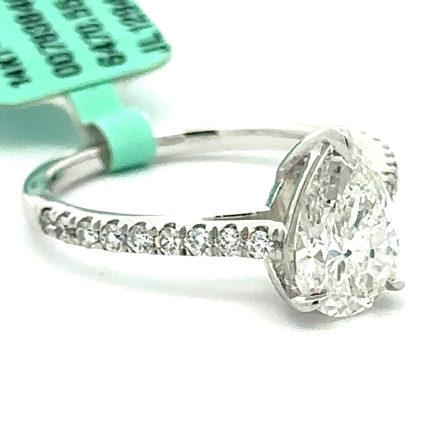 1.78 CTW Pear Lab Grown Diamond Ring in 14K White Gold
