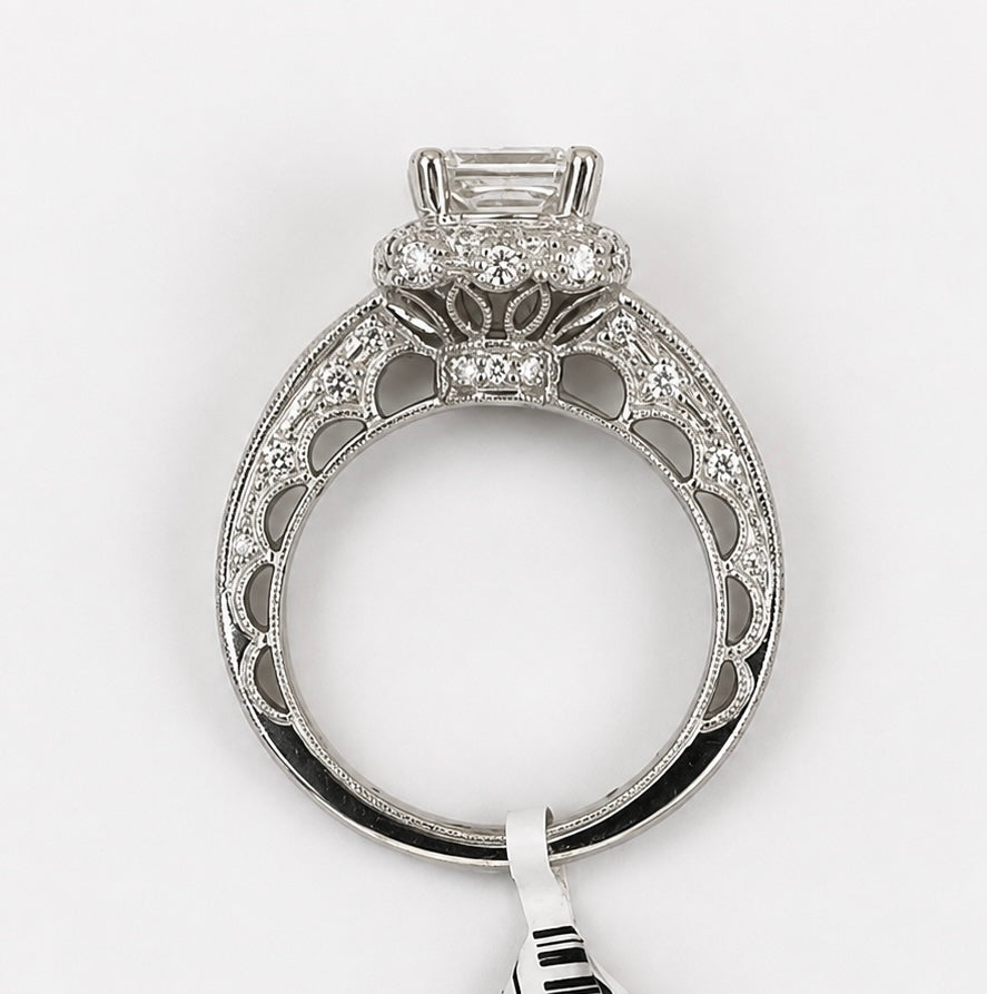 14k White Gold Lab Grown Princess Cut