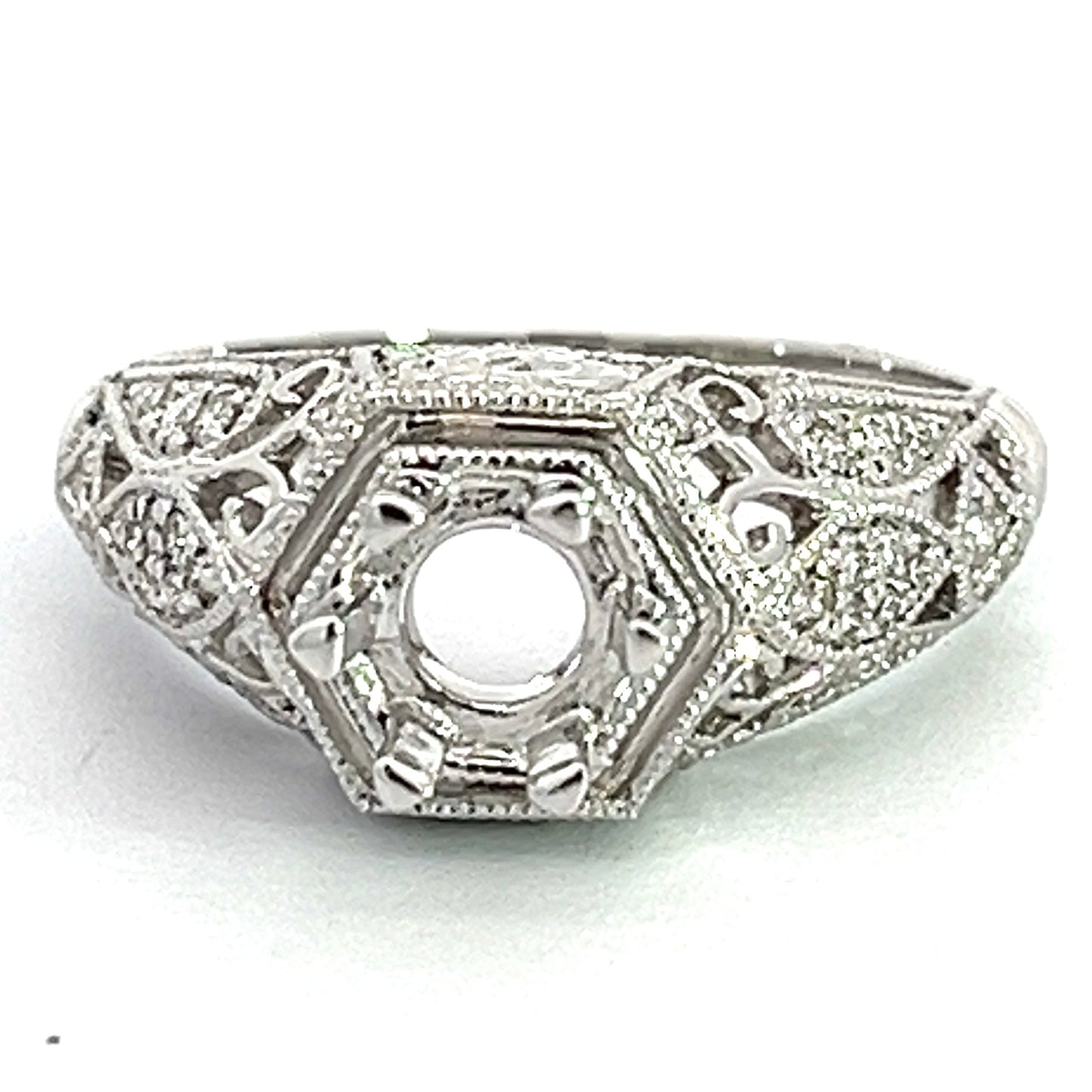 Antique Diamond Mounting in White Gold