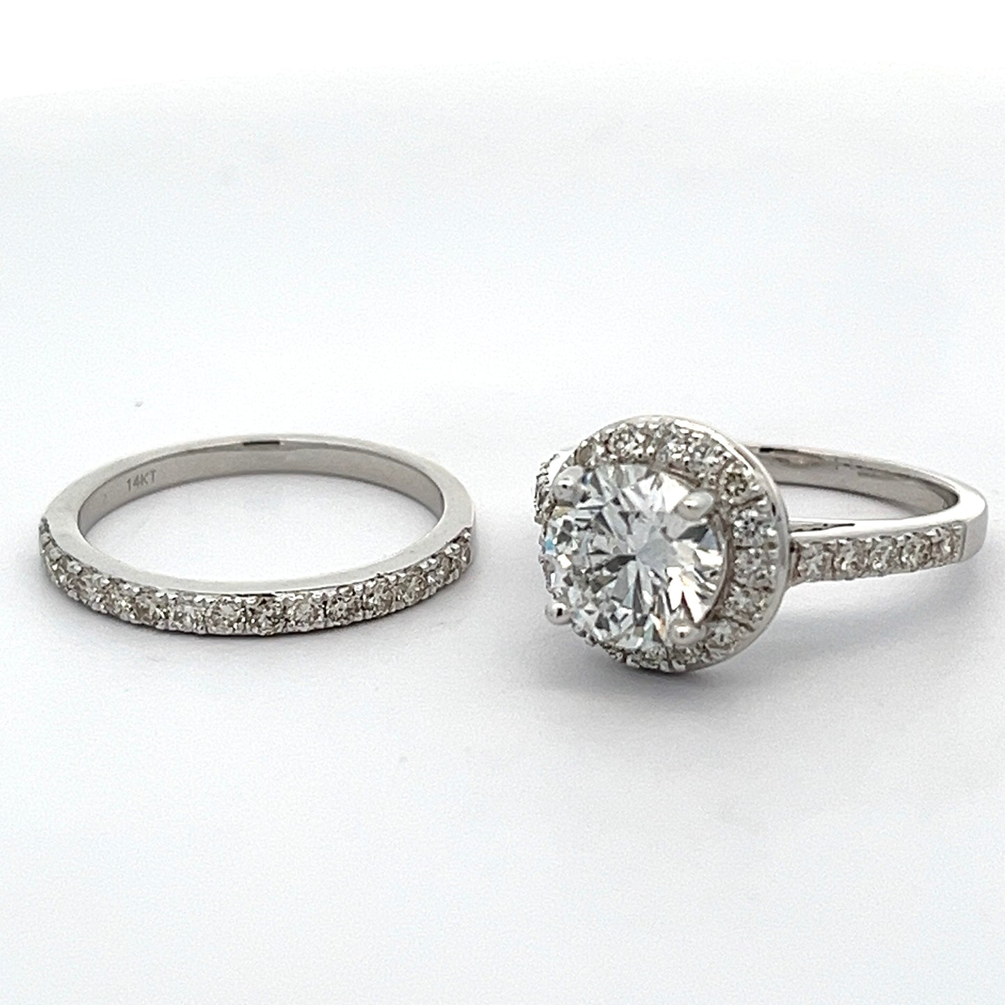 2.01 CT Lab Grown Diamond Wedding Set in White Gold