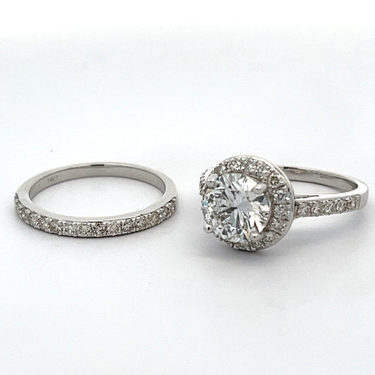 2.01 CT Lab Grown Diamond Wedding Set in White Gold