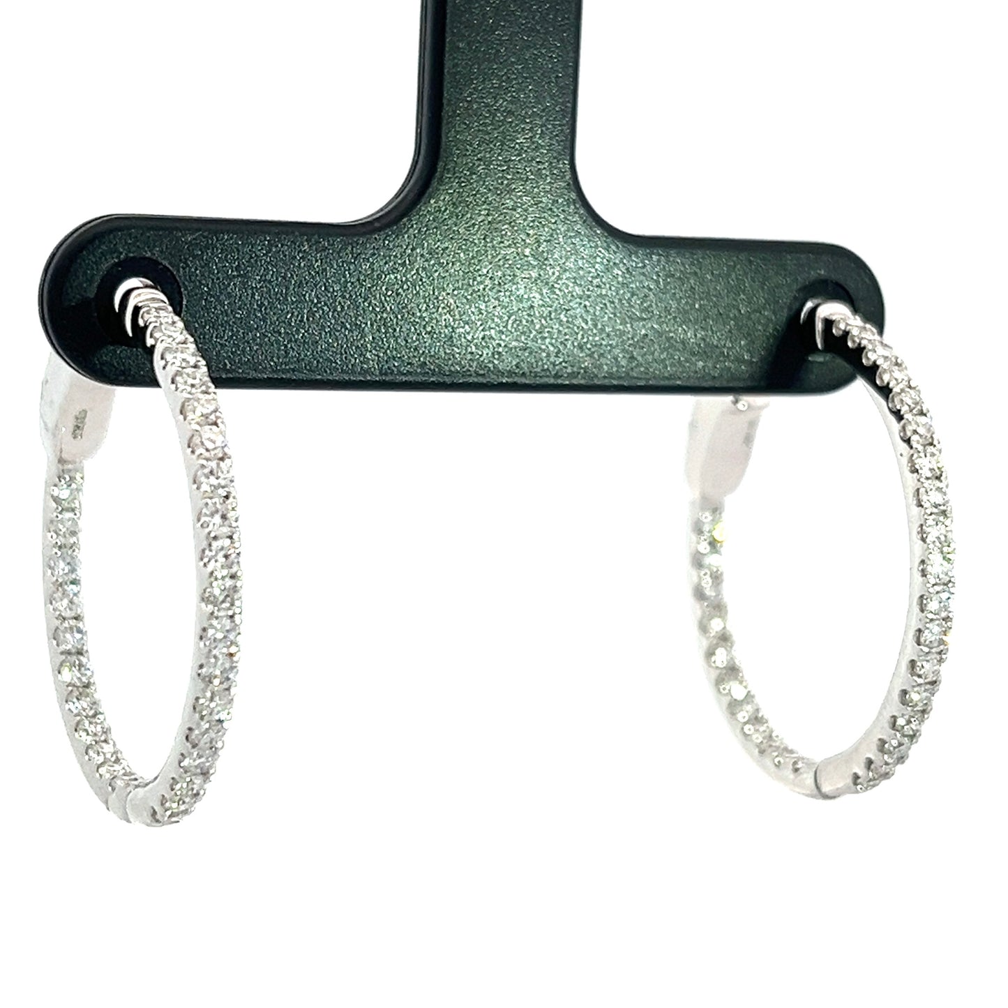 1.01 CTW Lab Grown Diamond White Gold Hoops