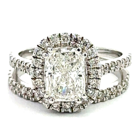 2.75 CTW Radiant Lab Grown Diamond Wedding Set in 14K White Gold