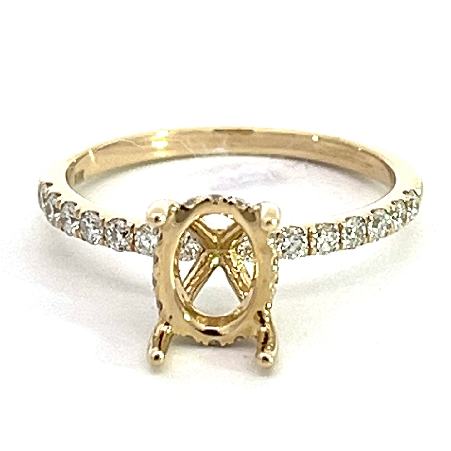 Oval Wedding Set Mounting in Yellow Gold