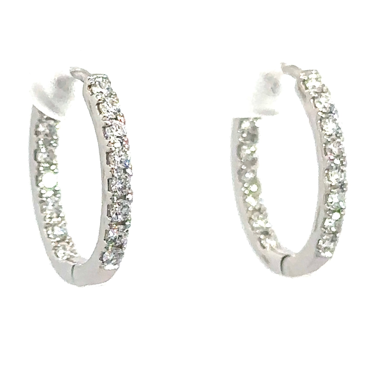 0.47 CTW Lab Grown Diamond White Gold Hoops