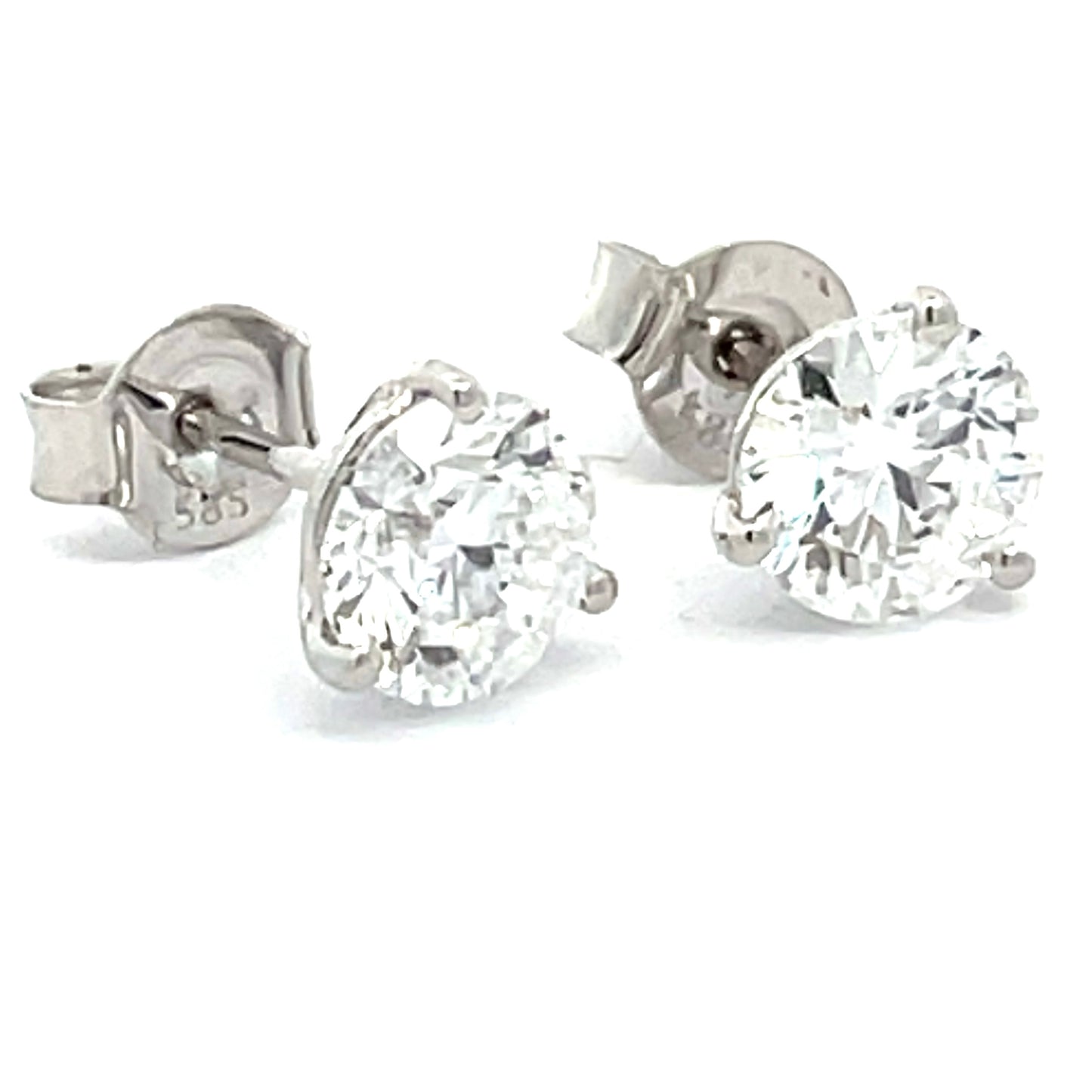 2.00 CTW Round Lab Grown Diamond Martini Earrings in 14K White Gold