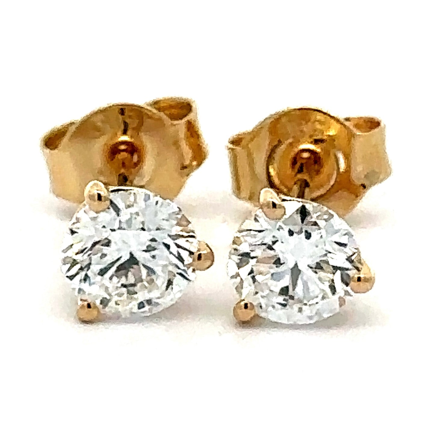 1.00 CTW Round Lab Grown Diamond Martini Stud Earrings in 14K YellowGold