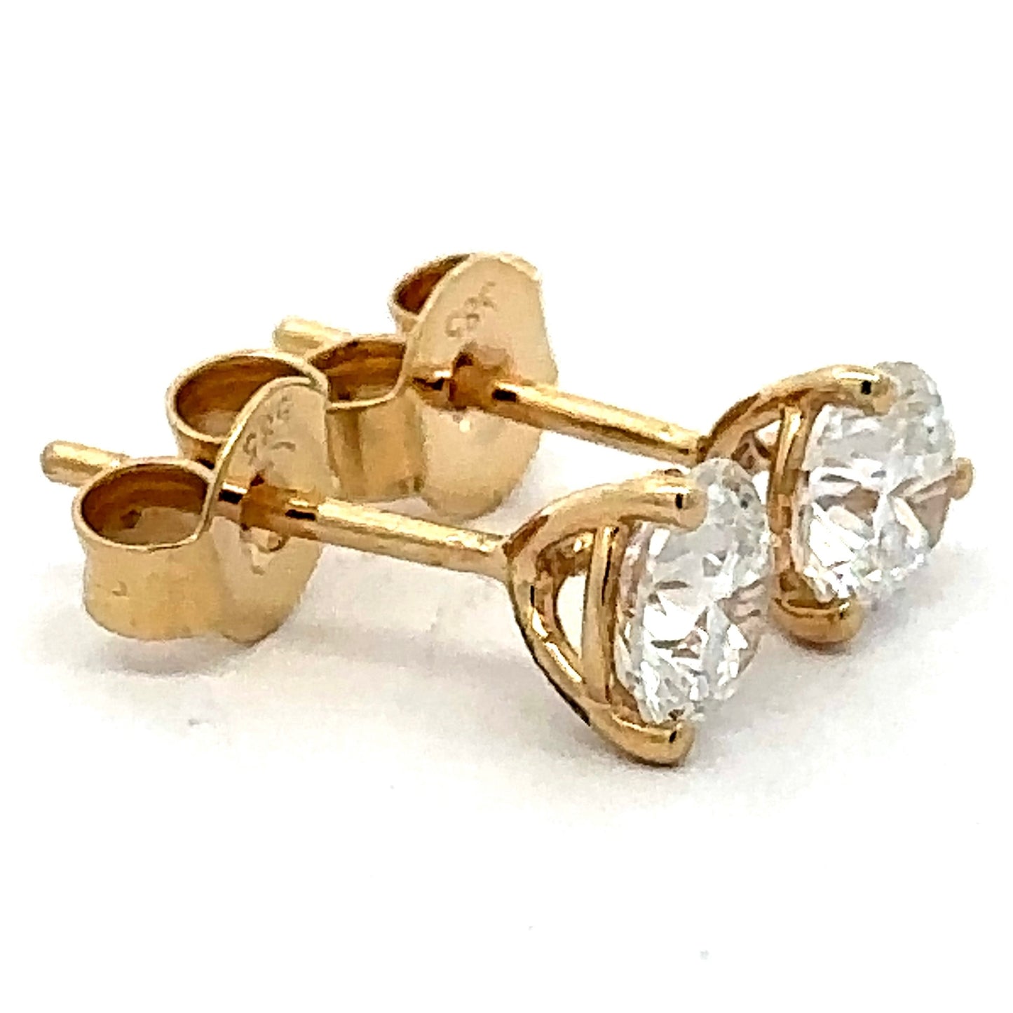 1.00 CTW Round Lab Grown Diamond Martini Stud Earrings in 14K YellowGold