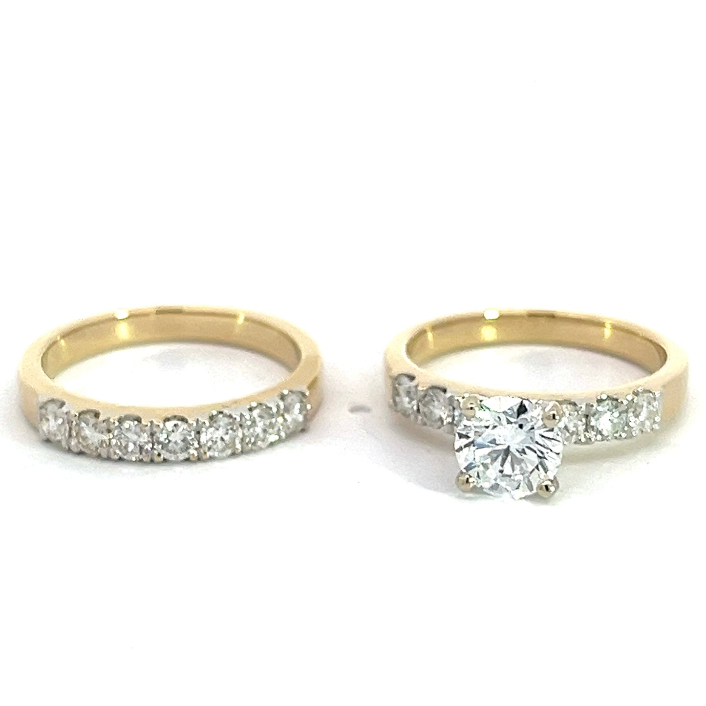 1.11 CTW Round Lab Grown Diamond Wedding Set