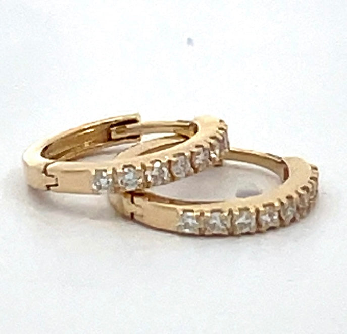 0.14 CTW Lab Grown Diamond Mini Huggie Hoops in 14K Yellow Gold
