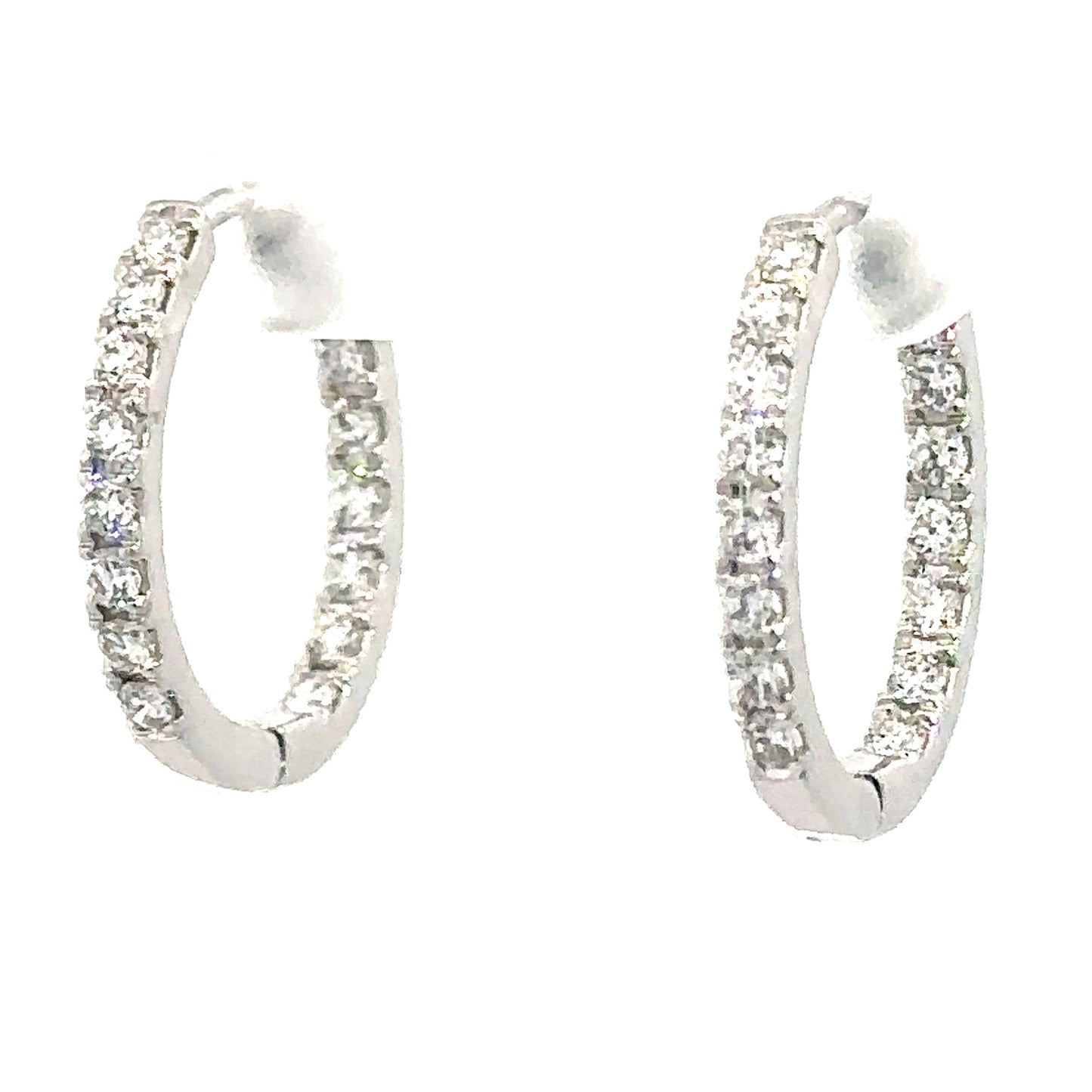 0.47 CTW Lab Grown Diamond White Gold Hoops