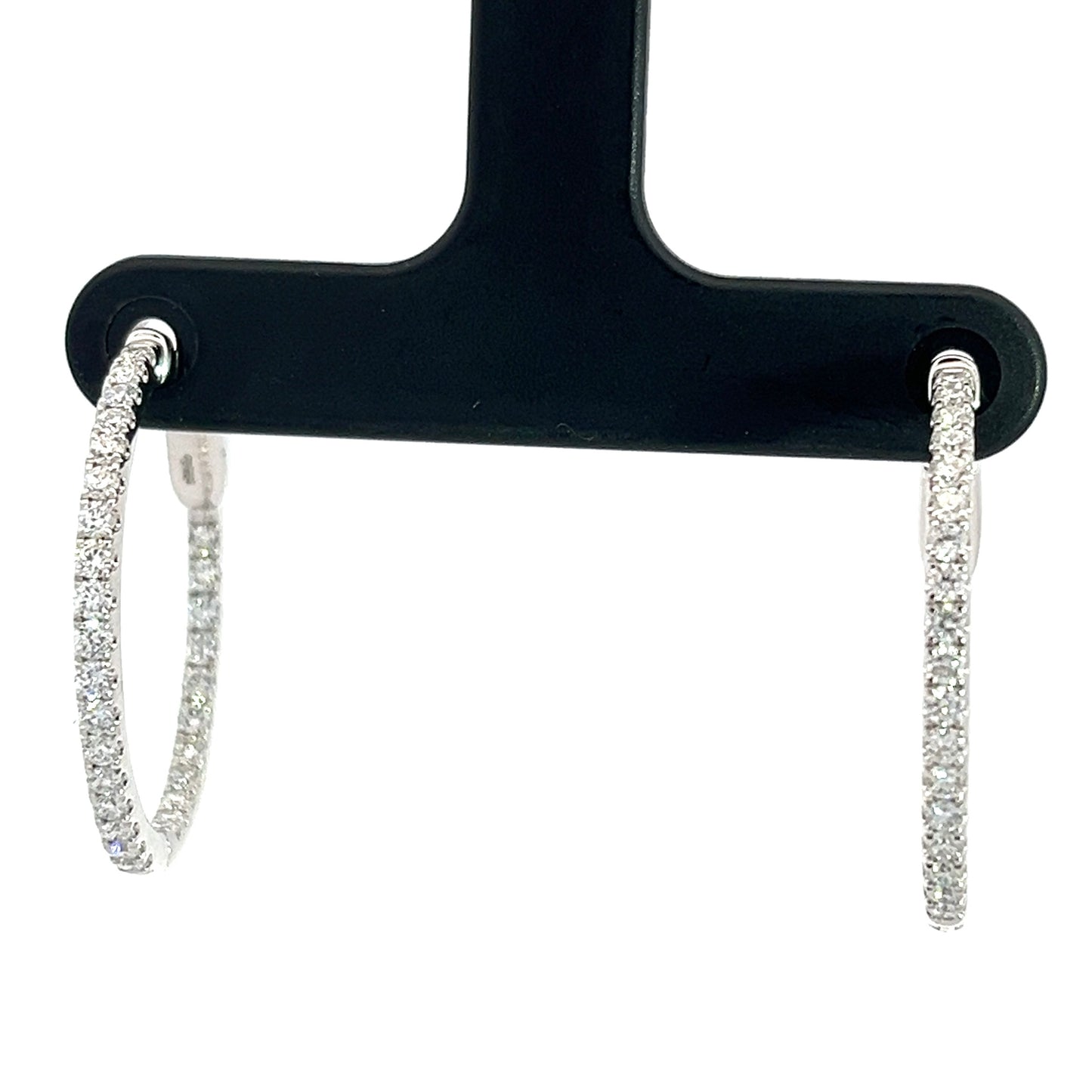 1.01 CTW Lab Grown Diamond White Gold Hoops