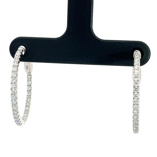 1.01 CTW Lab Grown Diamond White Gold Hoops