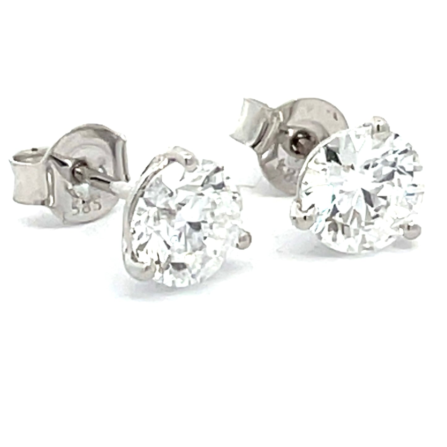 1.00 CTW Round Lab Grown Diamond Martini Stud Earrings in 14K White Gold