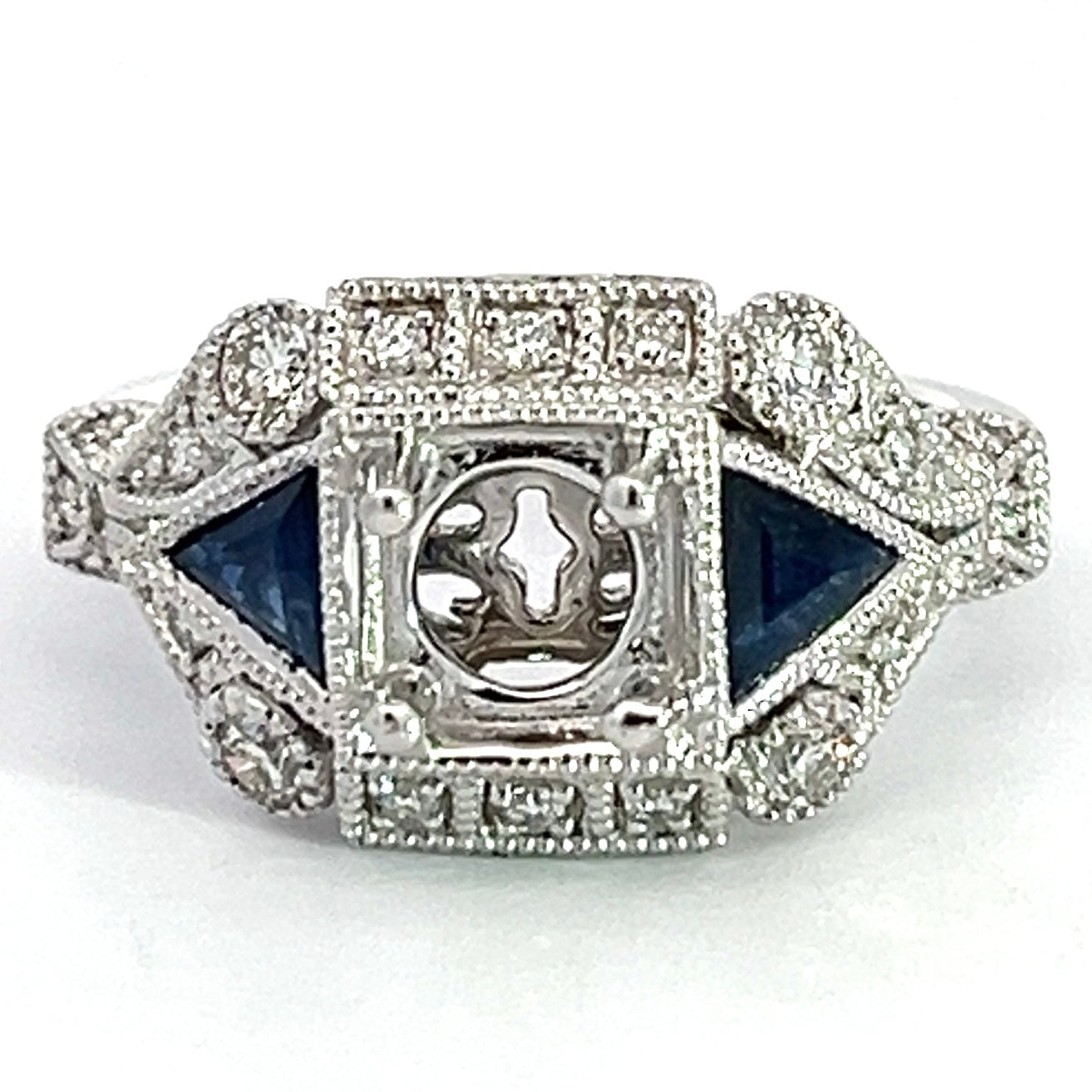 0.37 CTW Diamond and Sapphire White Gold Mounting