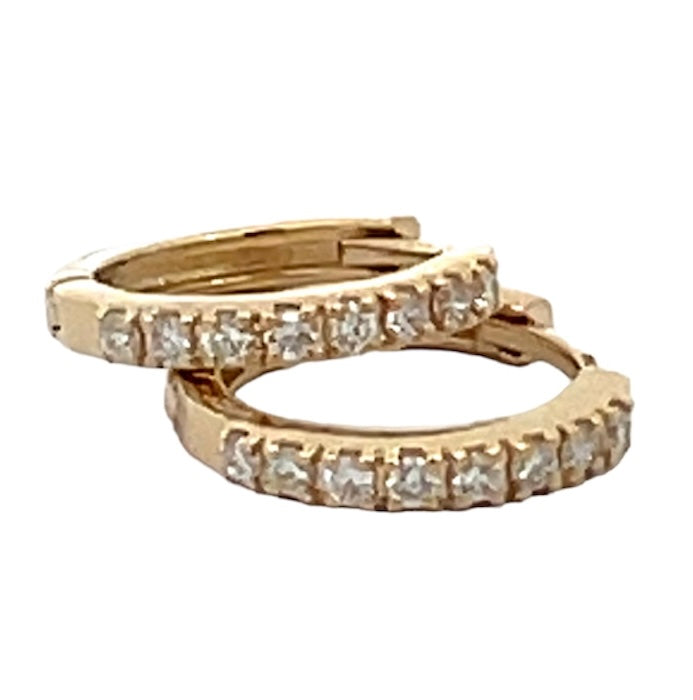 0.14 CTW Lab Grown Diamond Mini Huggie Hoops in 14K Yellow Gold