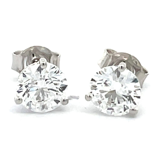2.00 CTW Round Lab Grown Diamond Martini Earrings in 14K White Gold