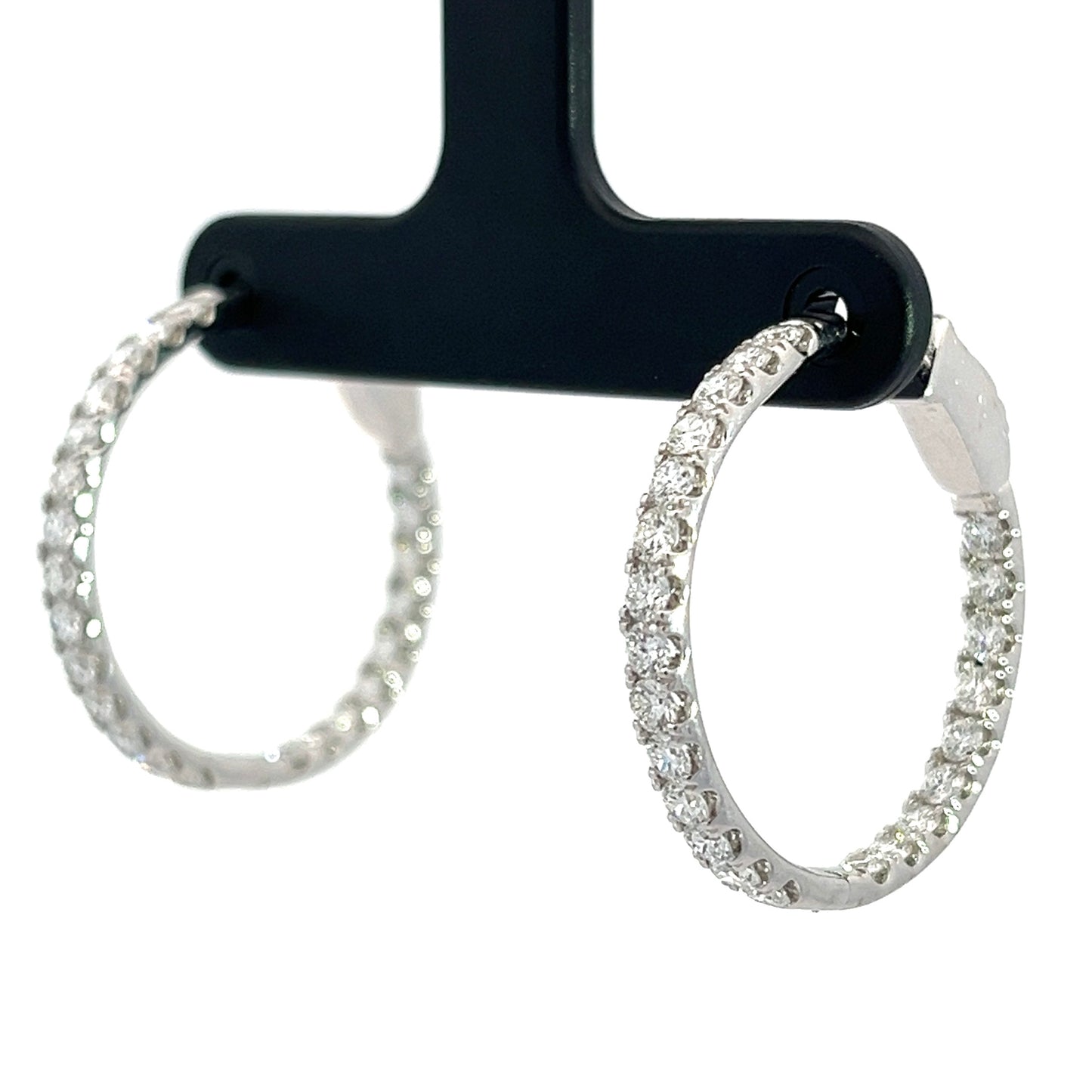 2.00 CTW Lab Grown Diamond White Gold Hoops