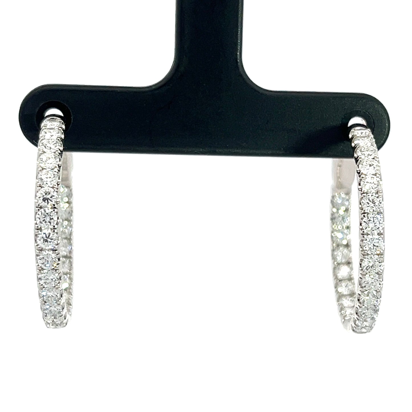 3.00 CTW Lab Grown Diamond White Gold Hoops