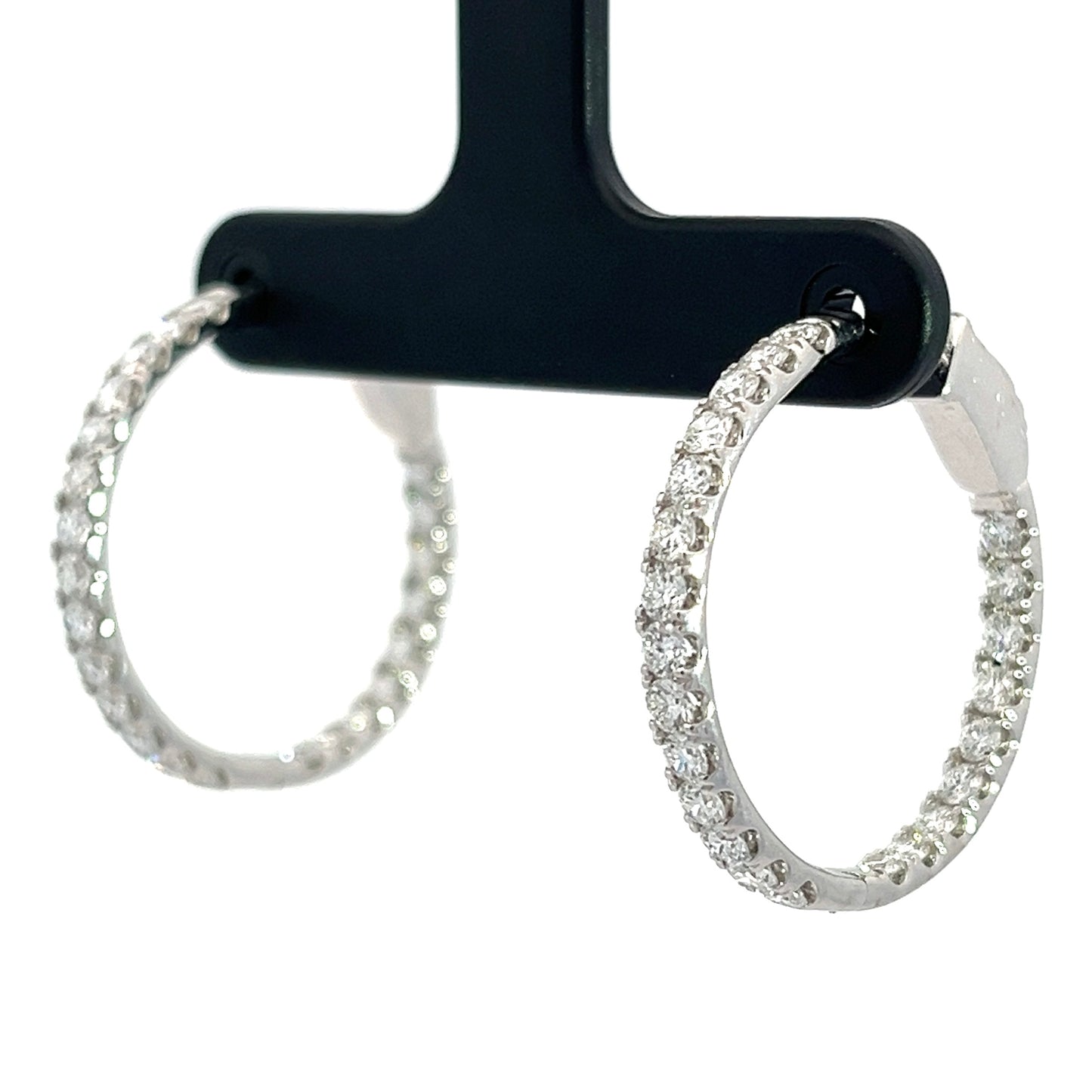 3.00 CTW Lab Grown Diamond White Gold Hoops