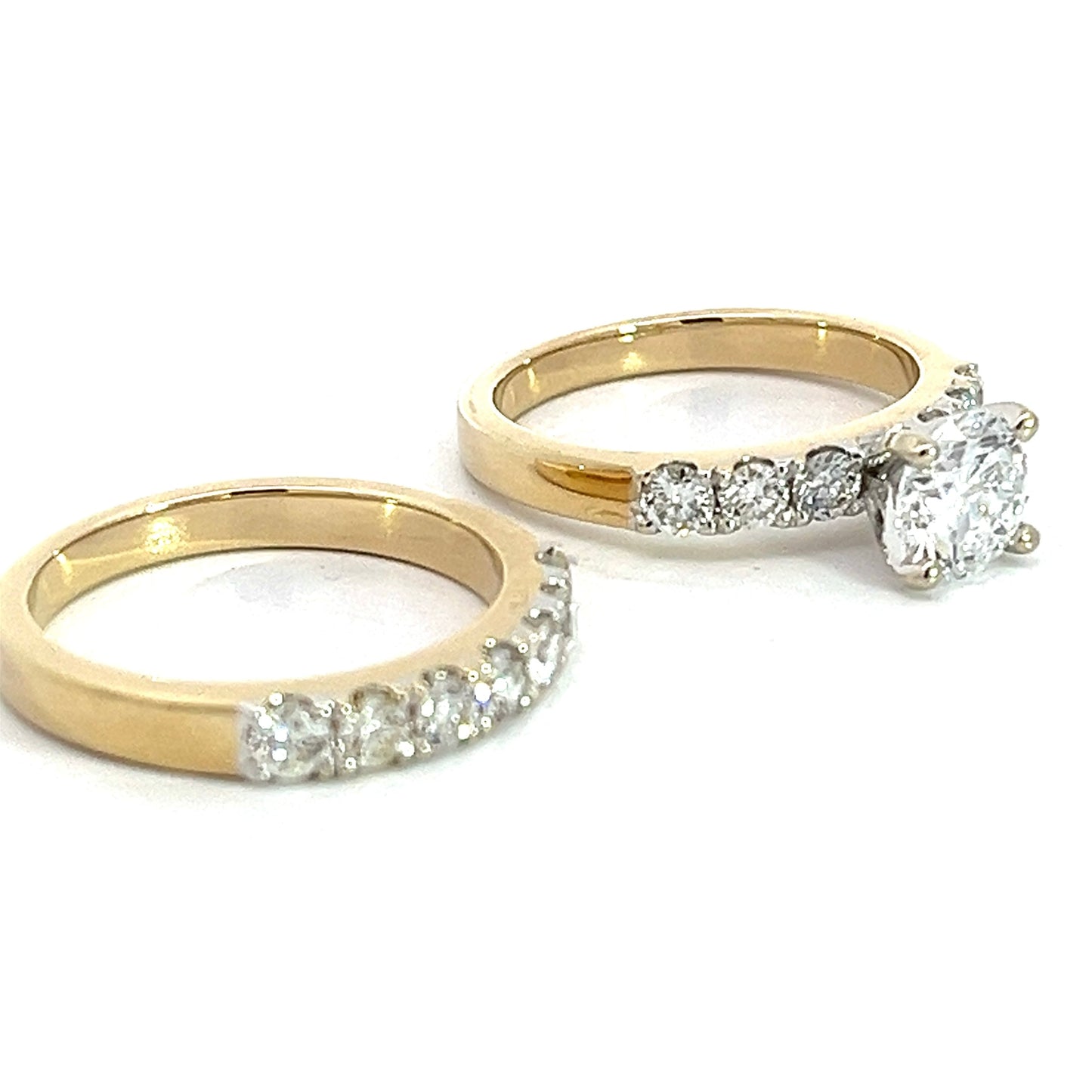1.11 CTW Round Lab Grown Diamond Wedding Set