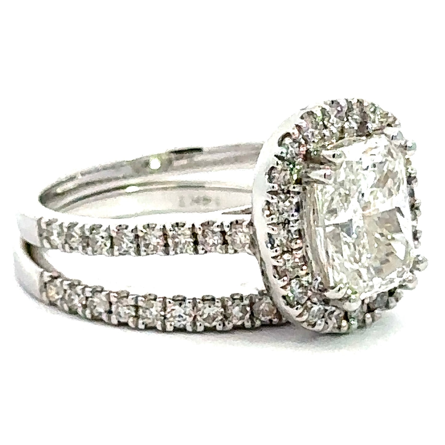 2.75 CTW Radiant Lab Grown Diamond Wedding Set in 14K White Gold