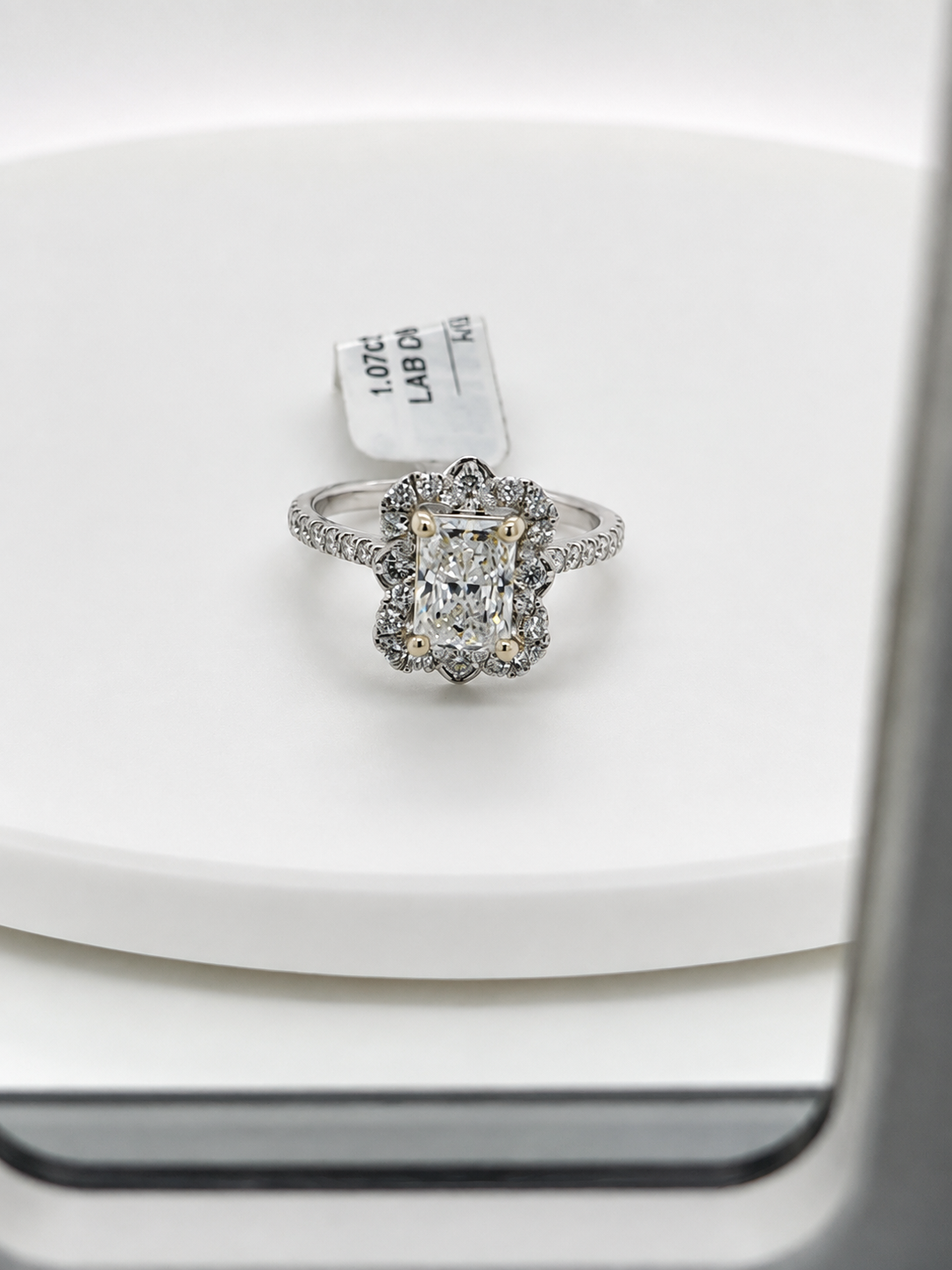 14K White Gold Lab Grown Diamond Radiant Ring