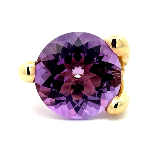 14K Yellow Gold Amethyst Ring