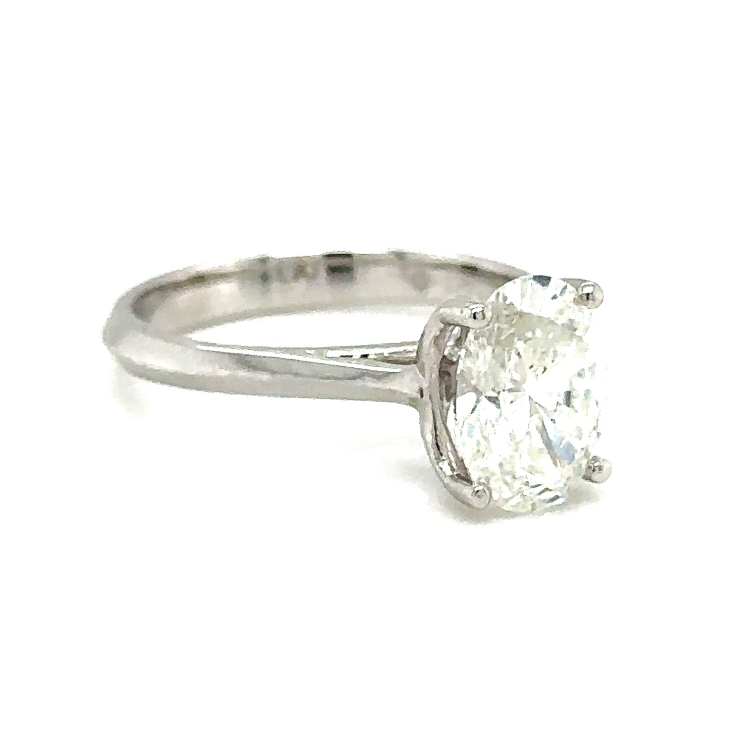 14K White Gold 2.00 CT Oval Diamond Ring