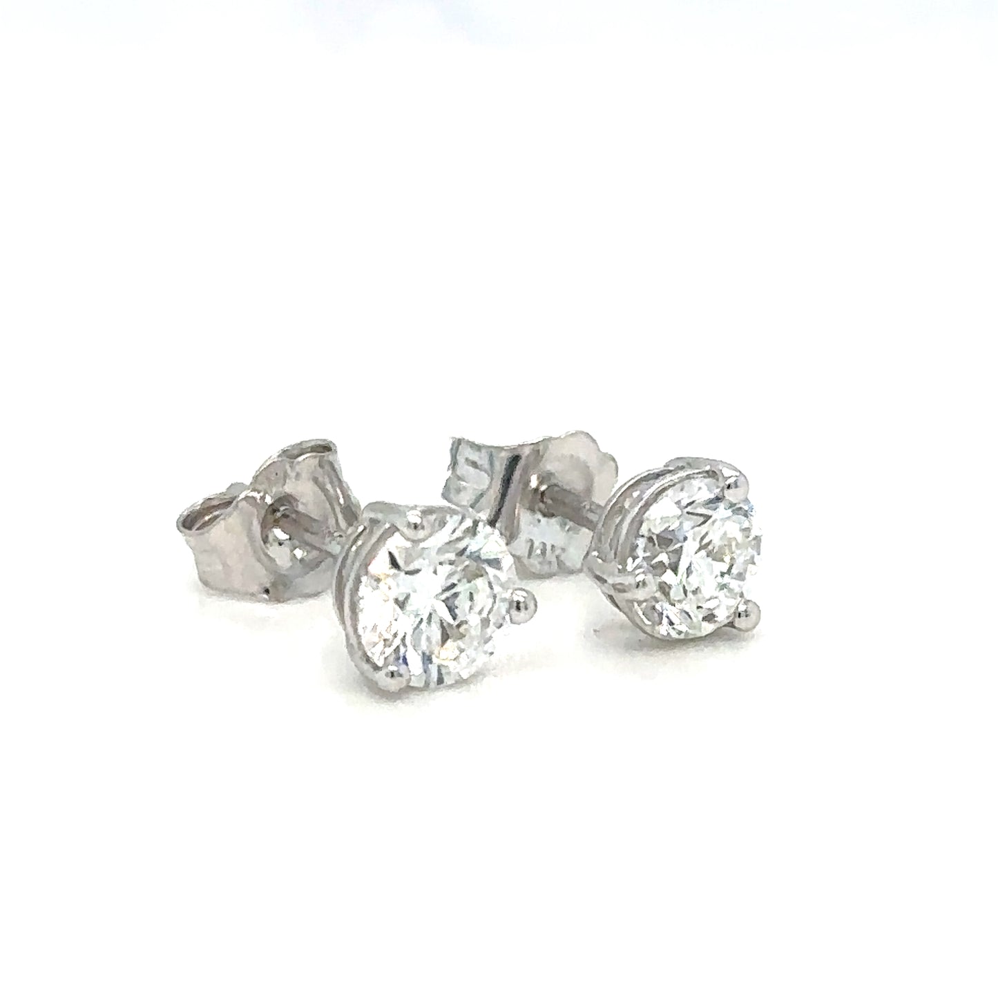 1.00CT Round Lab Grown Diamond White Gold Studs