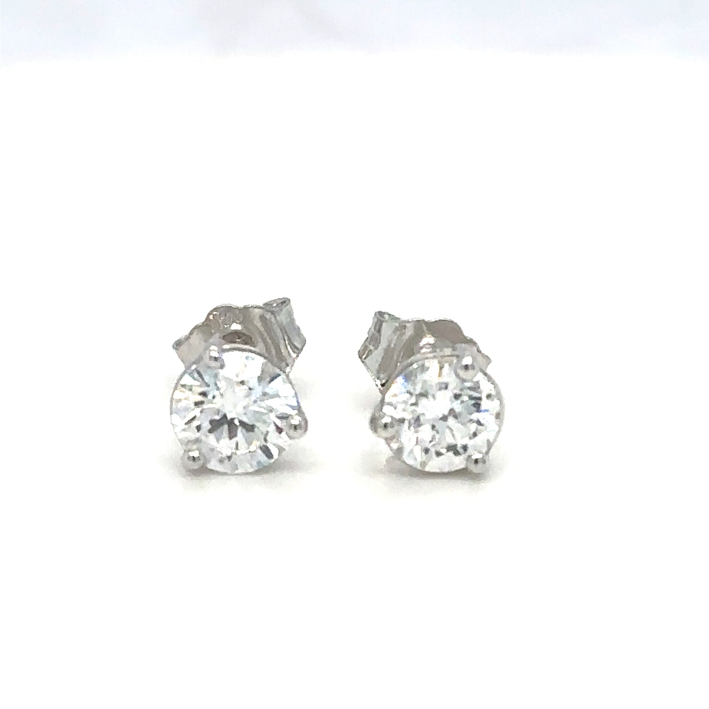 1.00CT Round Lab Grown Diamond White Gold Studs