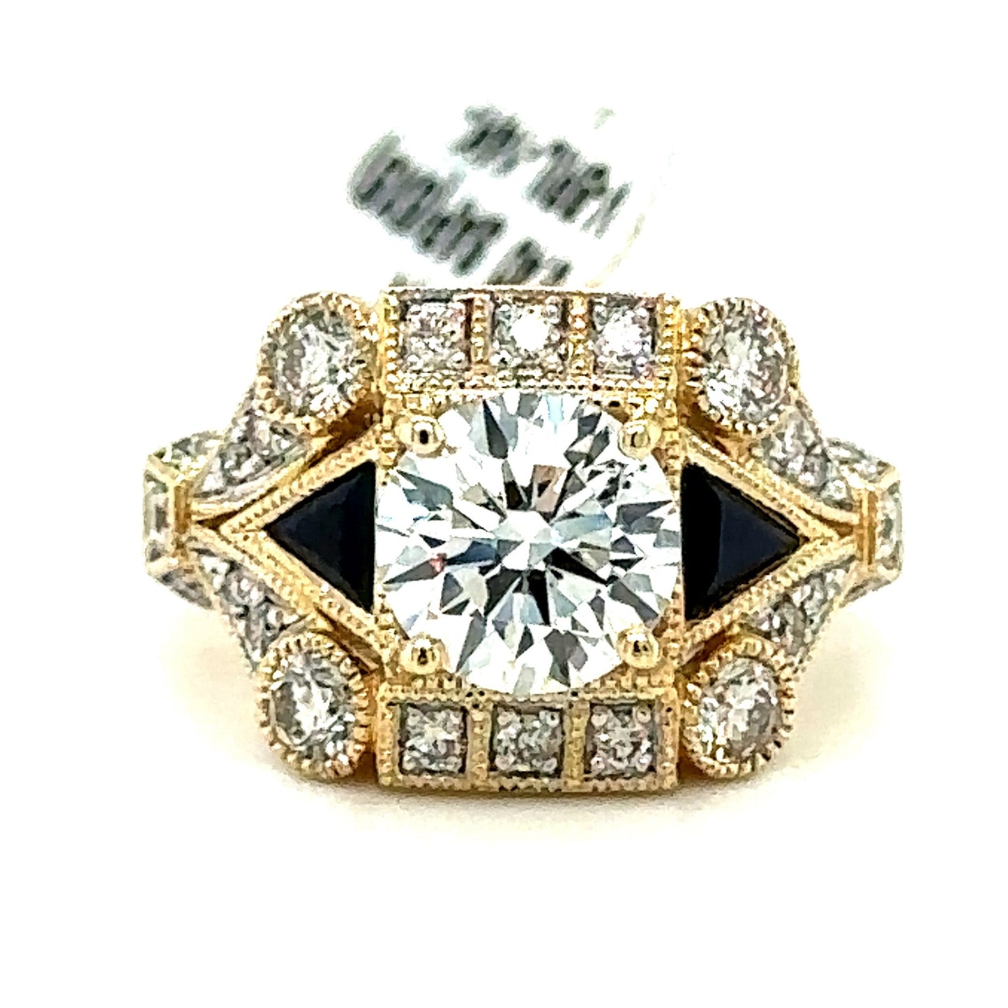 2.14 ct Lab Grown Diamond & Gemstone Ring in 14K Yellow Gold - Custom Jewelers