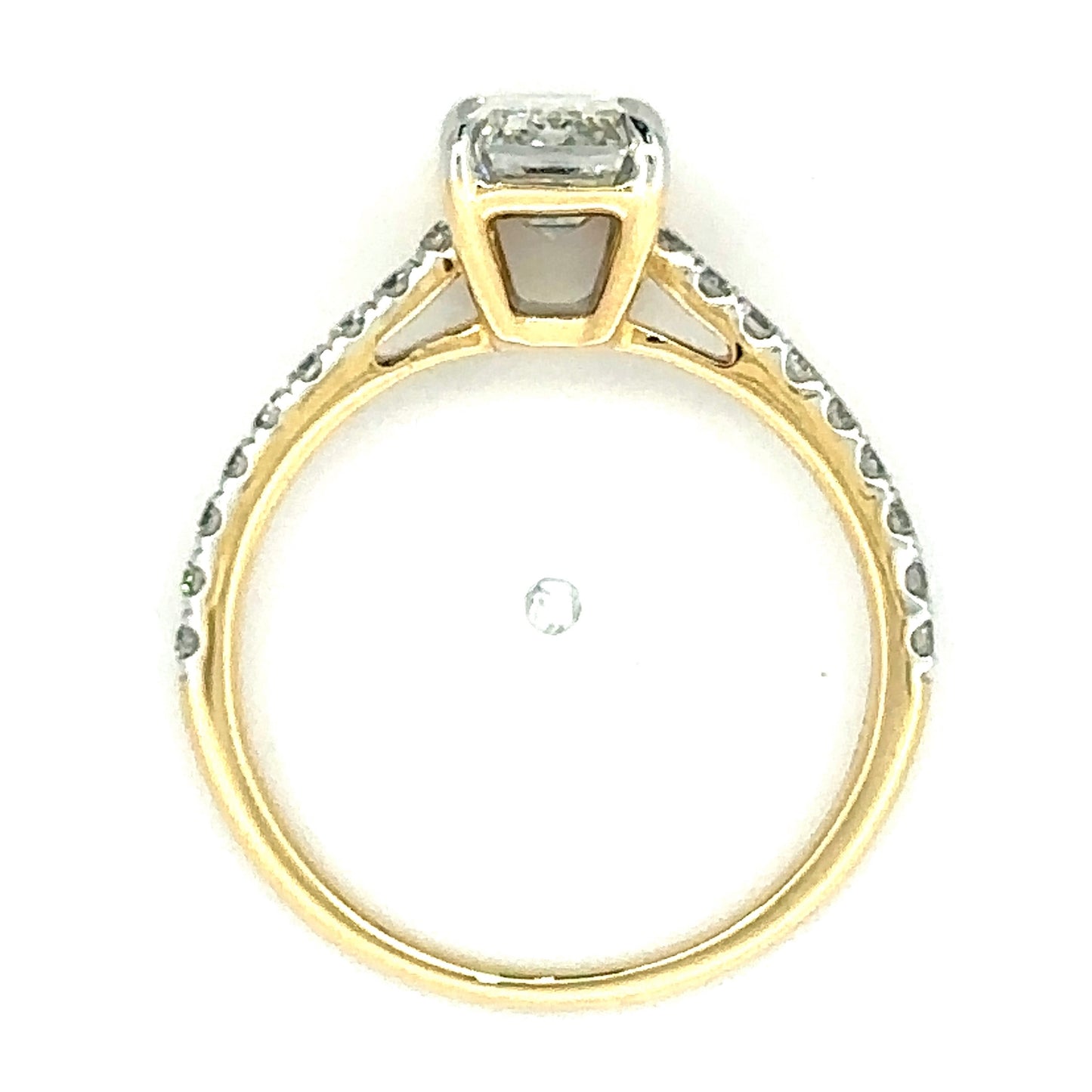 1.80 CTW Emerald Lab Grown Diamond Ring in 14K Yellow Gold