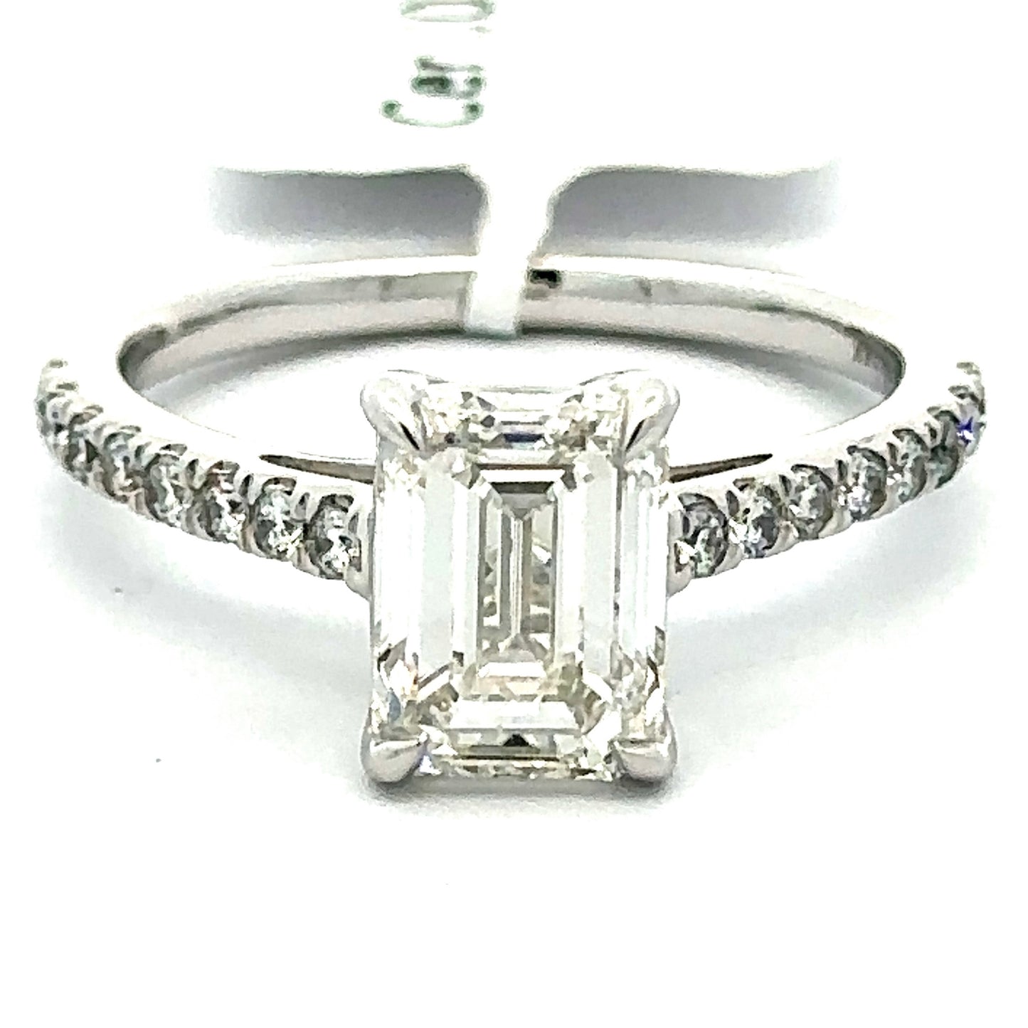 2.00 CT Emerald Lab Grown Diamond Ring in 14K White Gold