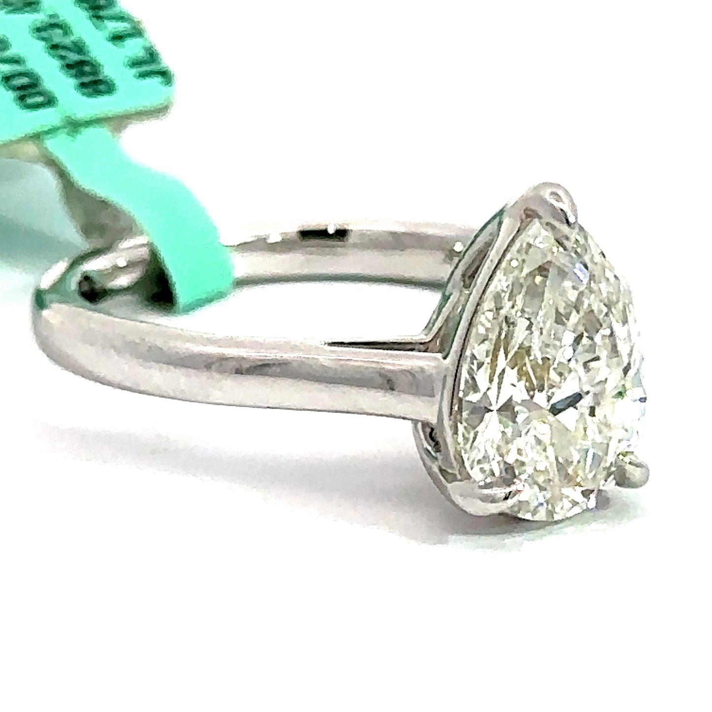 2.04 CT Pear Lab Grown Diamond Solitaire Ring in 14K White Gold