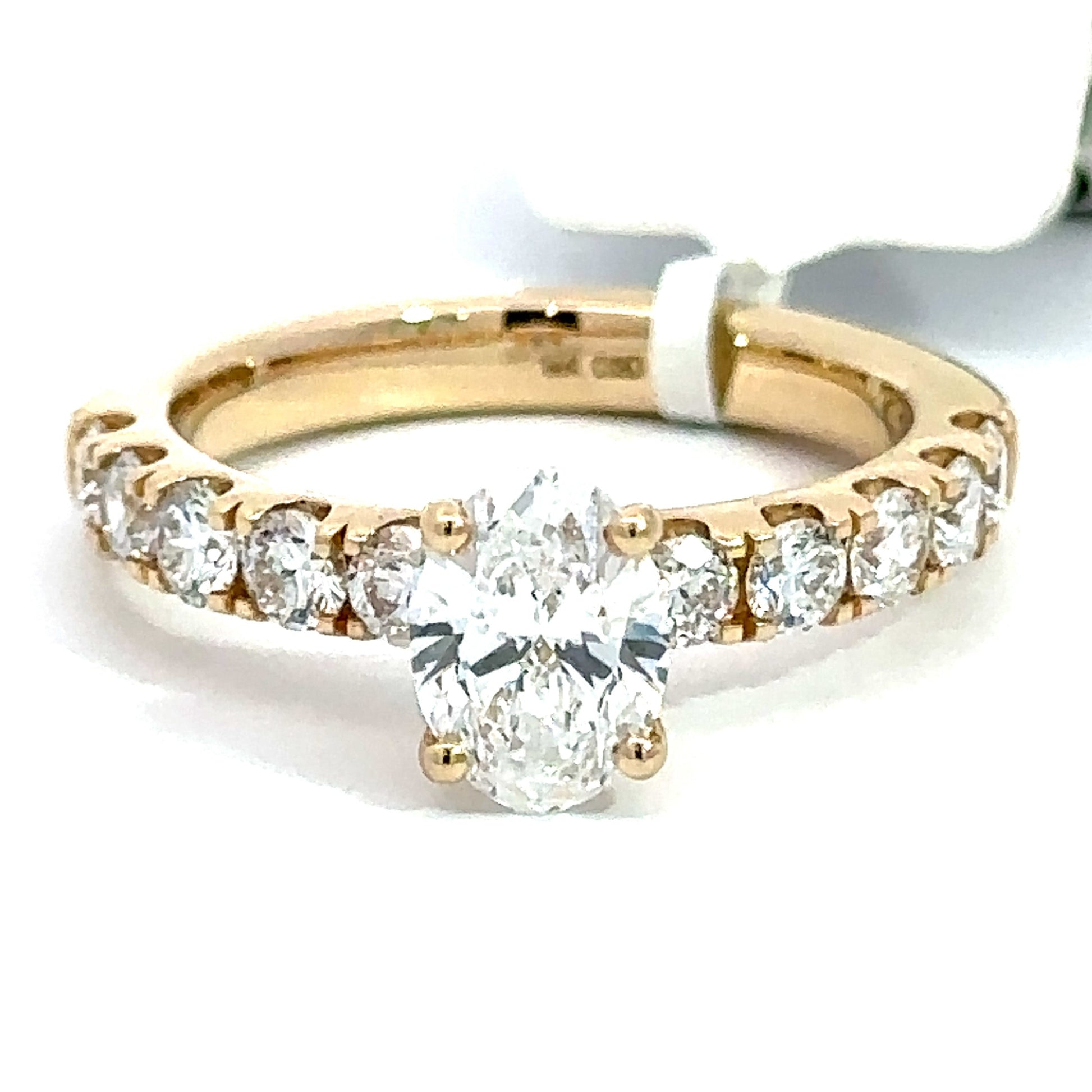 1.00 ct Oval Lab Grown Diamond Ring in 14K Yellow Gold - Custom Jewelers