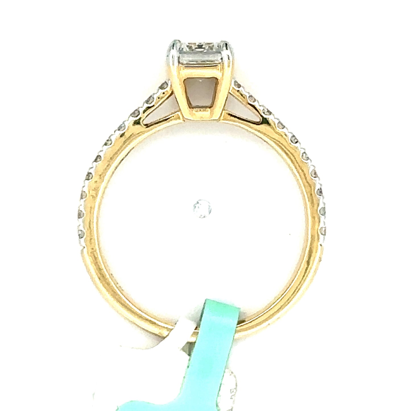 1.25 CTW Emerald Lab Grown Diamond Ring in Yellow Gold