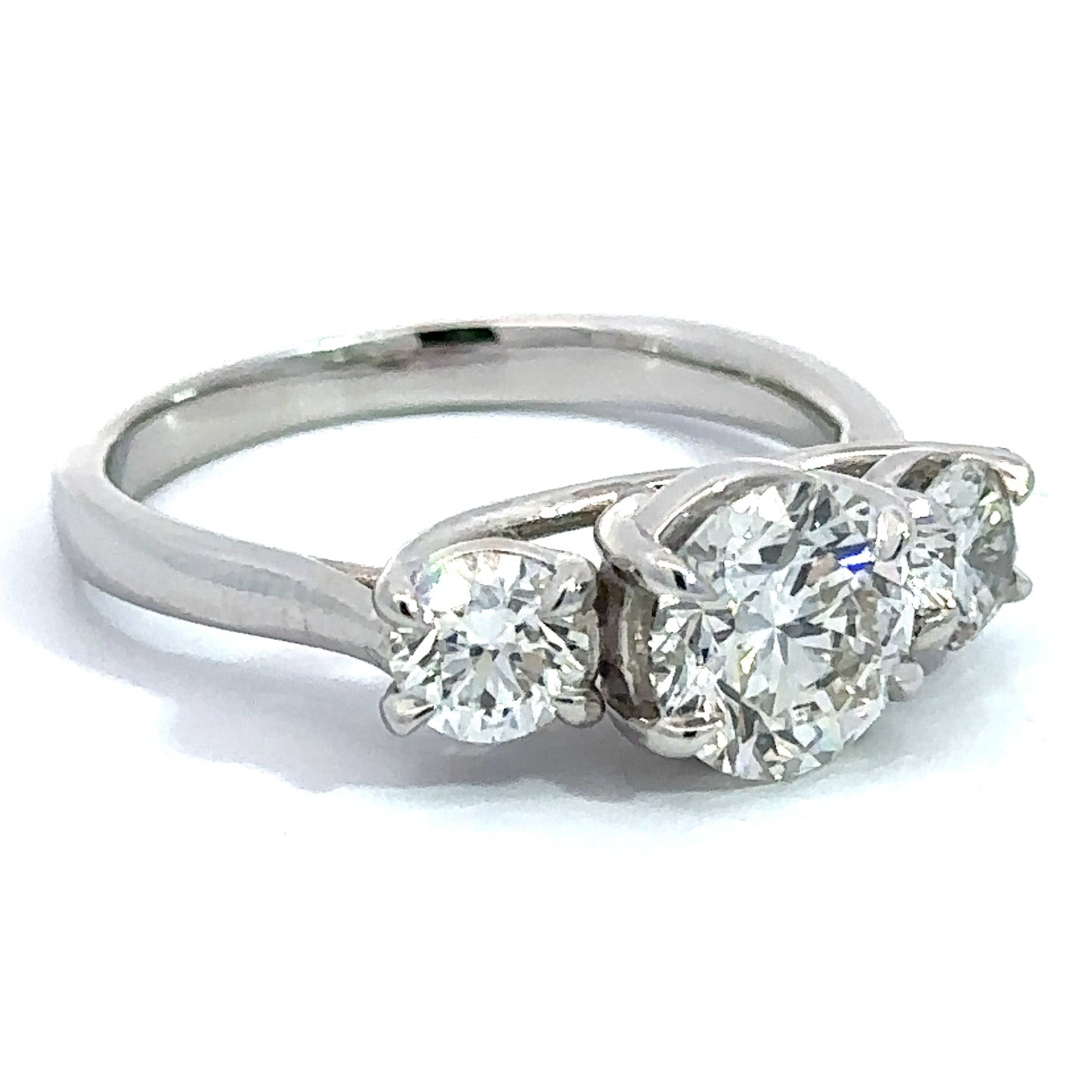 2.06 ctw Three Stone Lab Grown Diamond Ring in 14K White Gold - Custom Jewelers