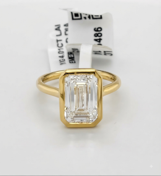 4.01ct Lab-grown Emerald Solitaire