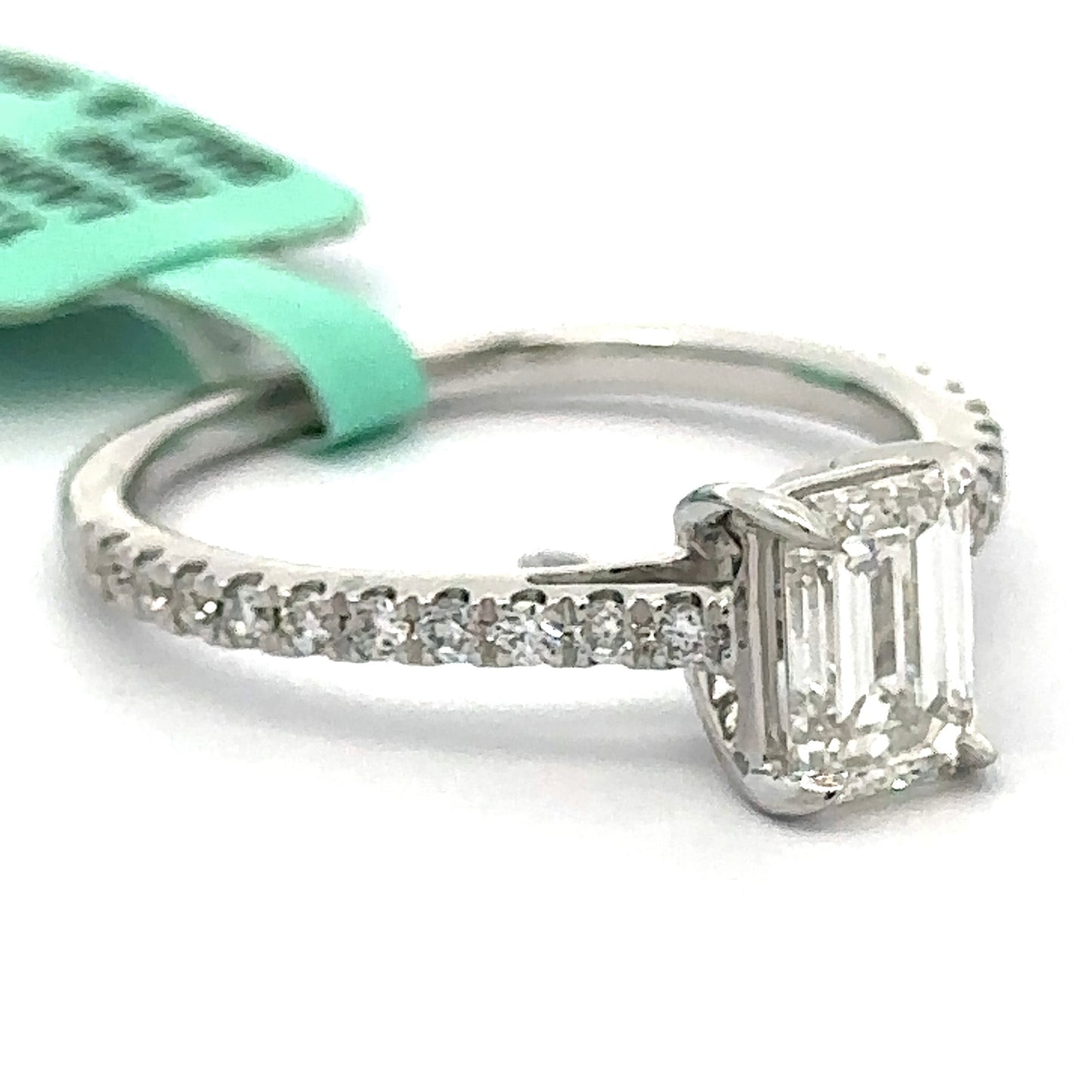 1.25 ctw Emerald Lab Grown Diamond Ring in White Gold - Custom Jewelers