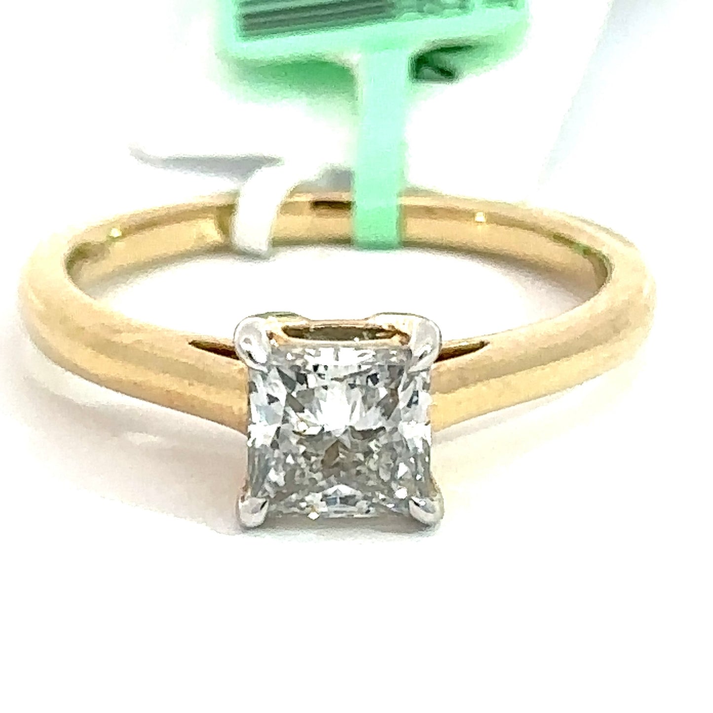 1.05 CT Princess Lab Grown Diamond Solitaire Ring in 14K Yellow Gold