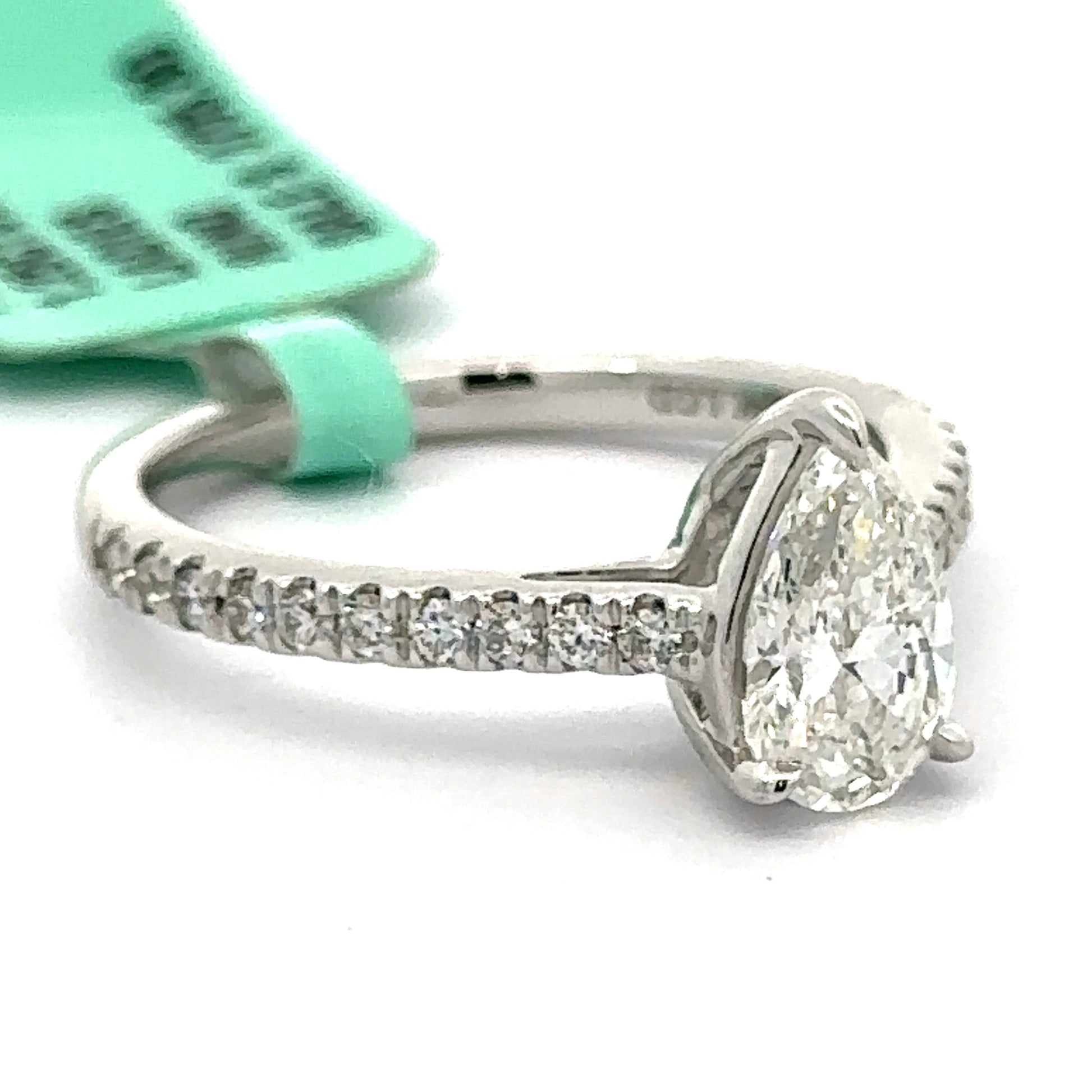 1.25 ctw Pear Lab Grown Diamond Ring in White Gold - Custom Jewelers